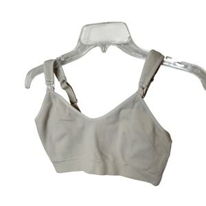 KB‎ Womens Ribbed Seamless Comfort Bralette Beige Lounge Support Large